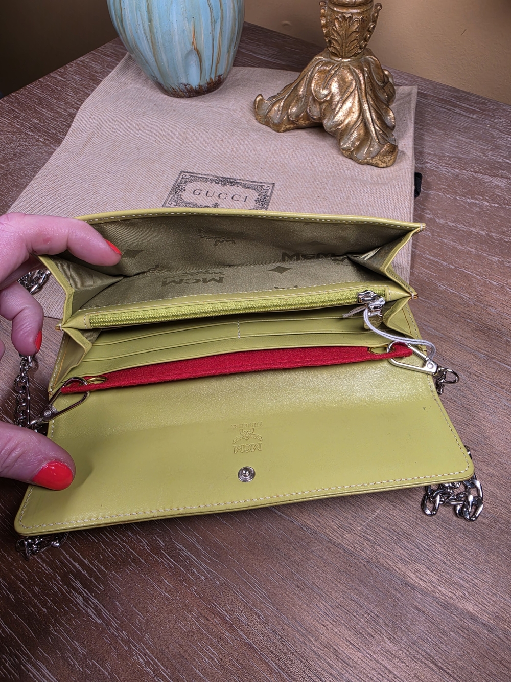 MCM Visetos Wallet w/ Unbranded Chain Strap Included (Retail $450) - Picture 5 of 10